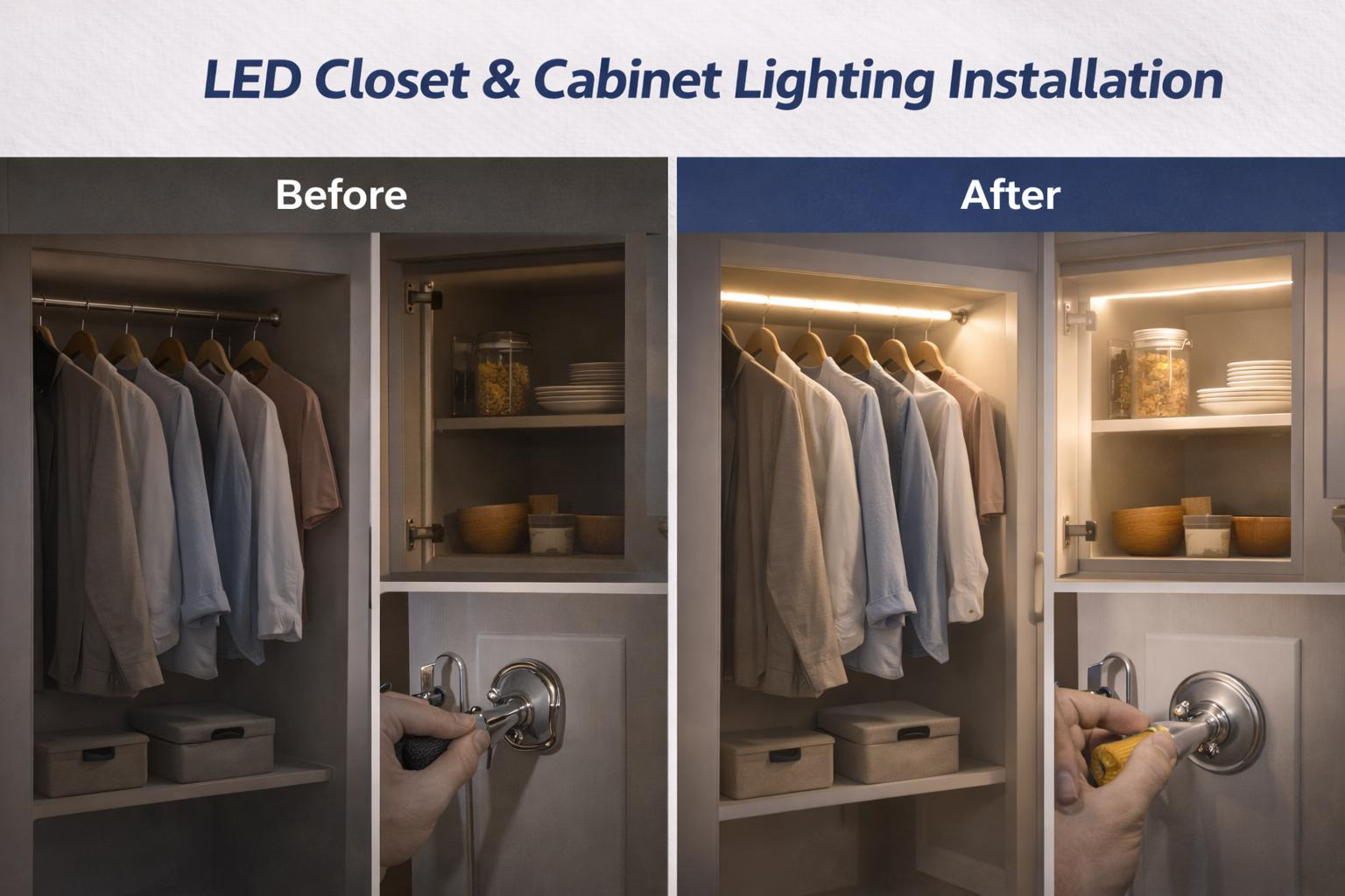 LED Closet & Cabinet Lighting Installation